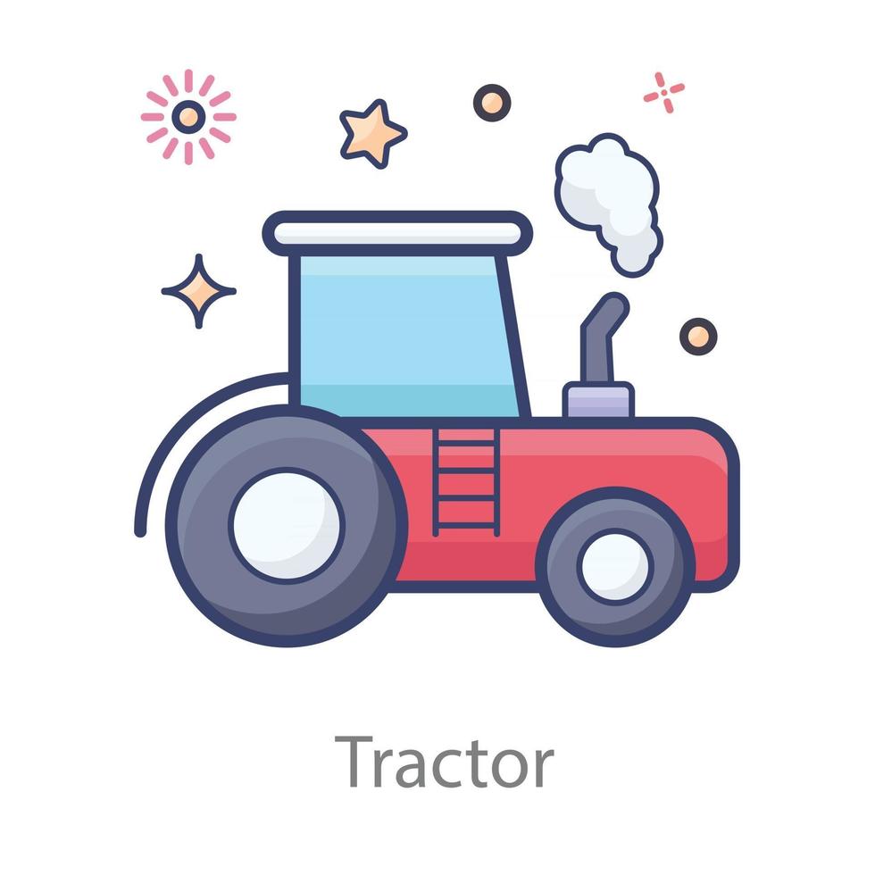 tractor en moderno vector