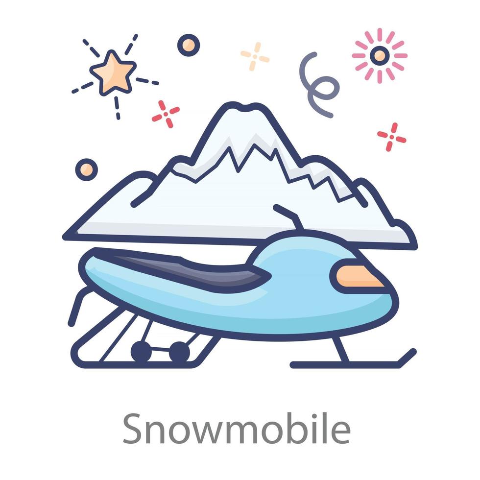 Snowmobile skating Transport vector