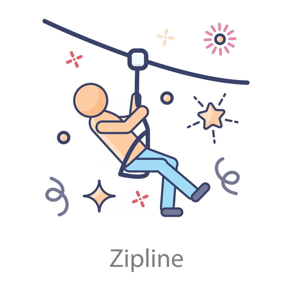 Zipline  Flying Fox vector