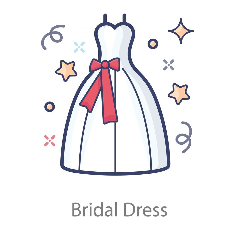 Bridal or Wedding Dress vector