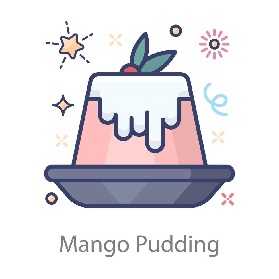 Pudding with Cherry Top on It vector