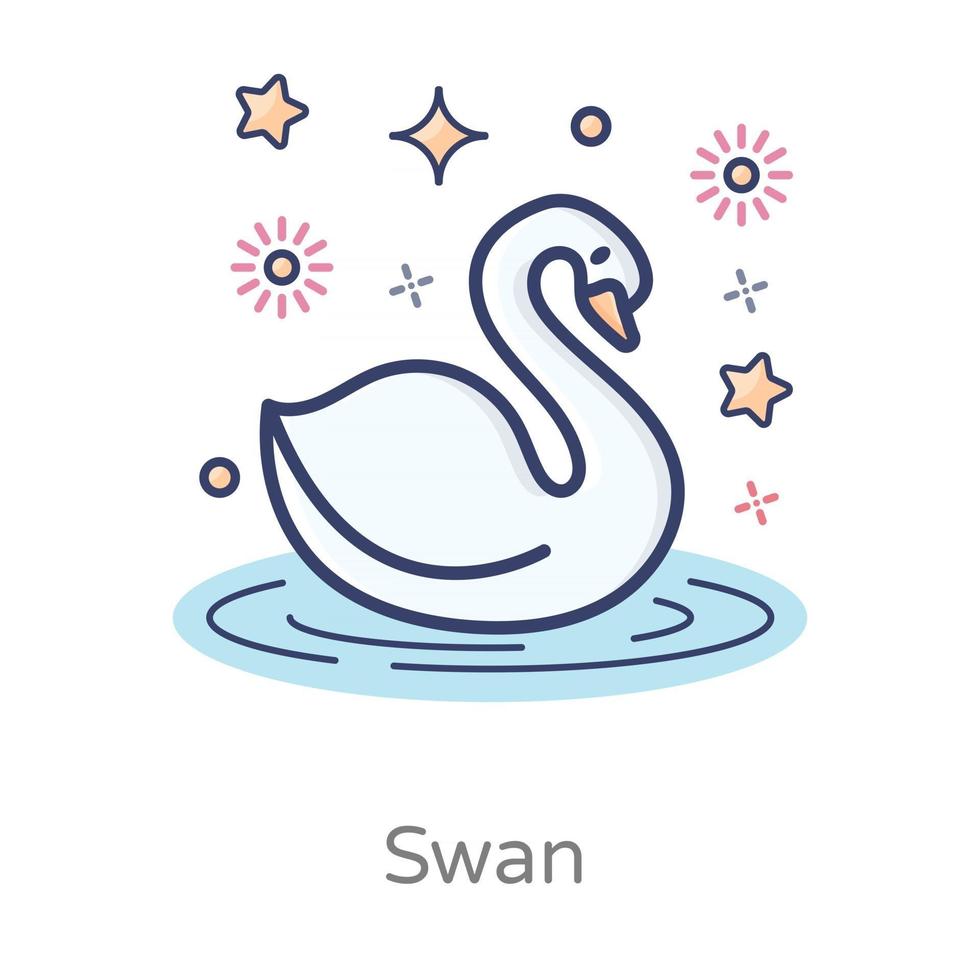 pájaro cisne en la piscina vector