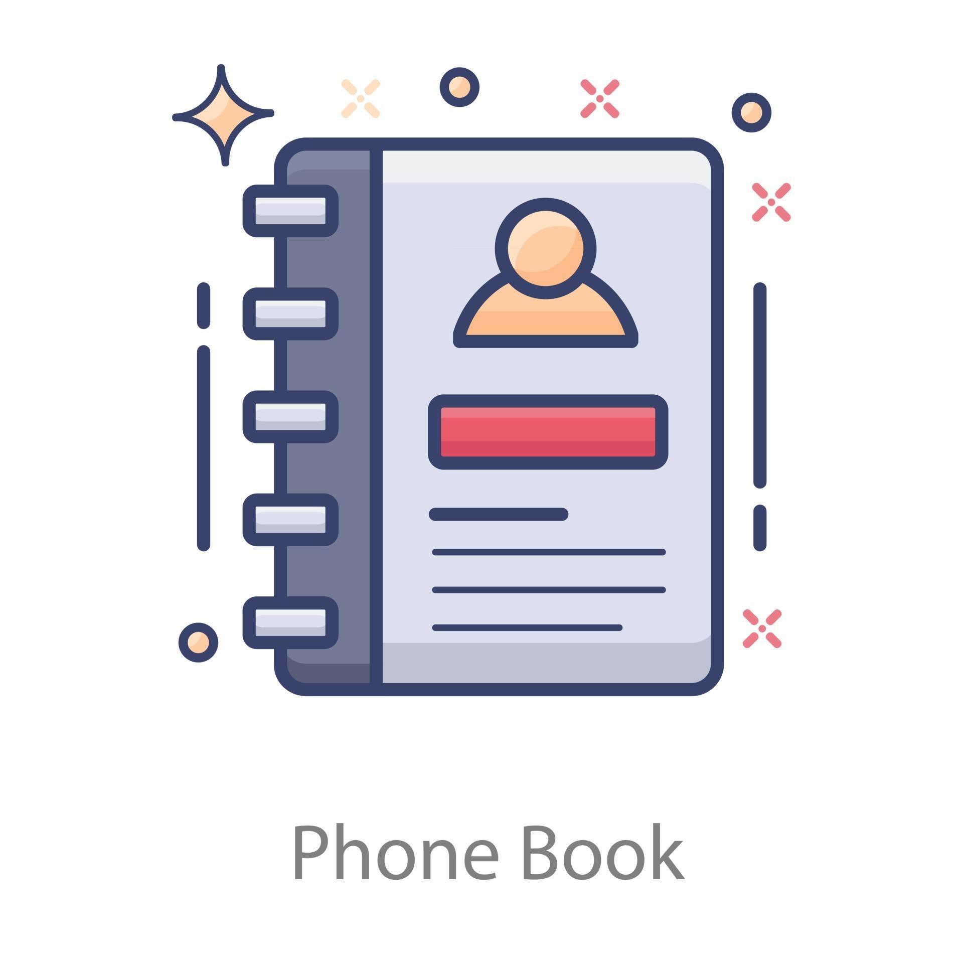 Phone Book concept 2574316 Vector Art at Vecteezy