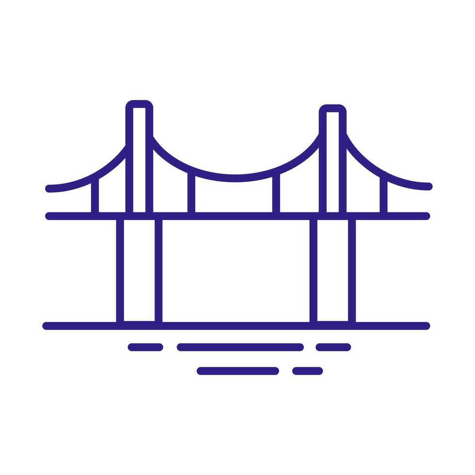 icono de estilo de línea de ciudad de puente vector