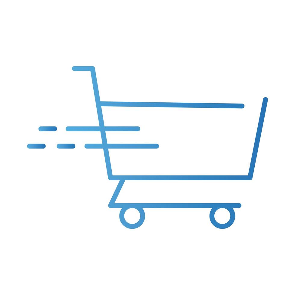 shopping cart gradient style icon vector