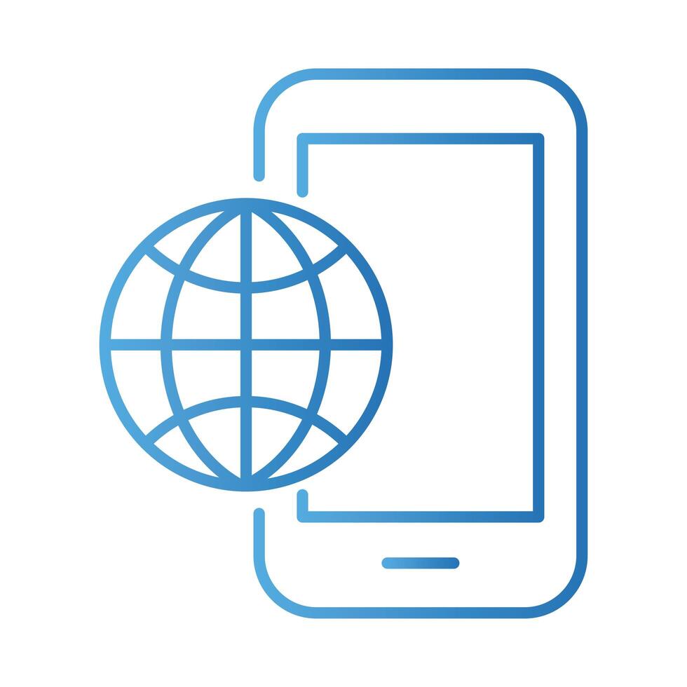smartphone with sphere browser payments online gradient style vector
