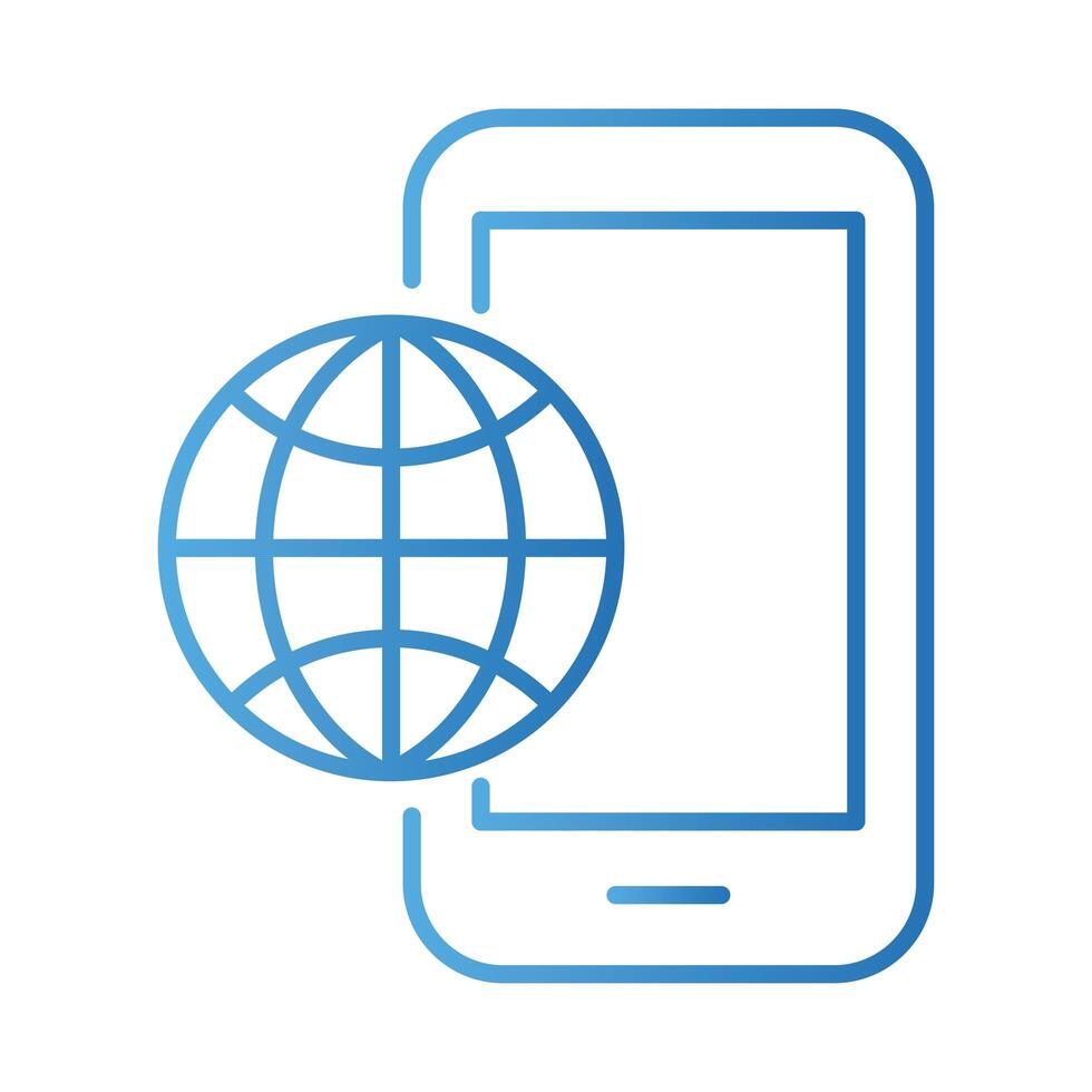 teléfono inteligente con estilo de degradado en línea de pagos de navegador de esfera vector
