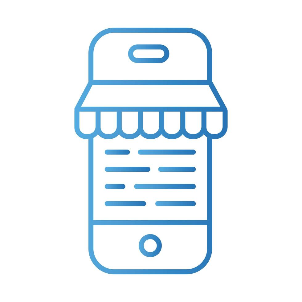 smartphone with parasol payments online gradient style vector