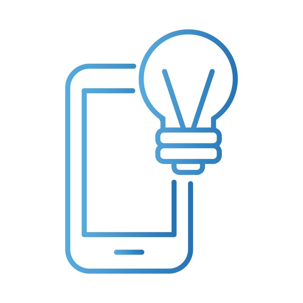 smartphone with bulb payments online gradient style vector