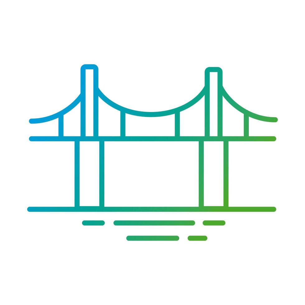 bridge city gradient style icon vector