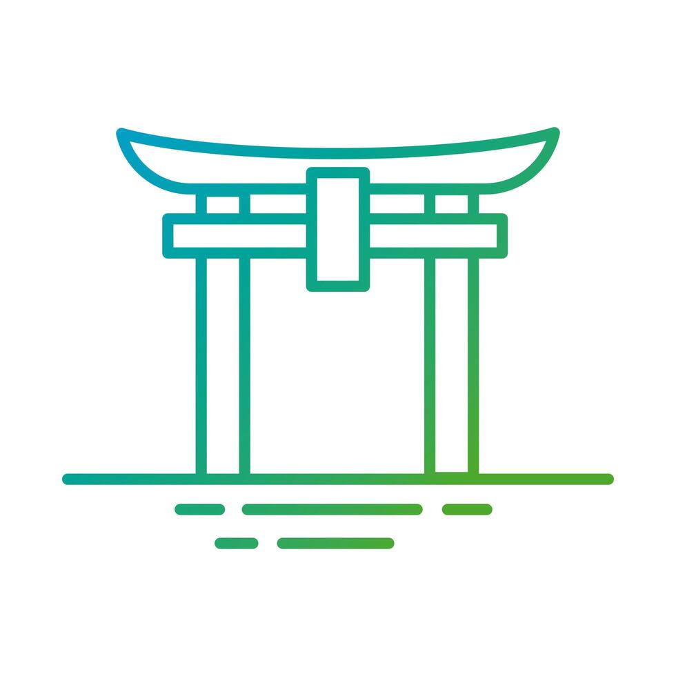 chinese arch gradient style icon vector