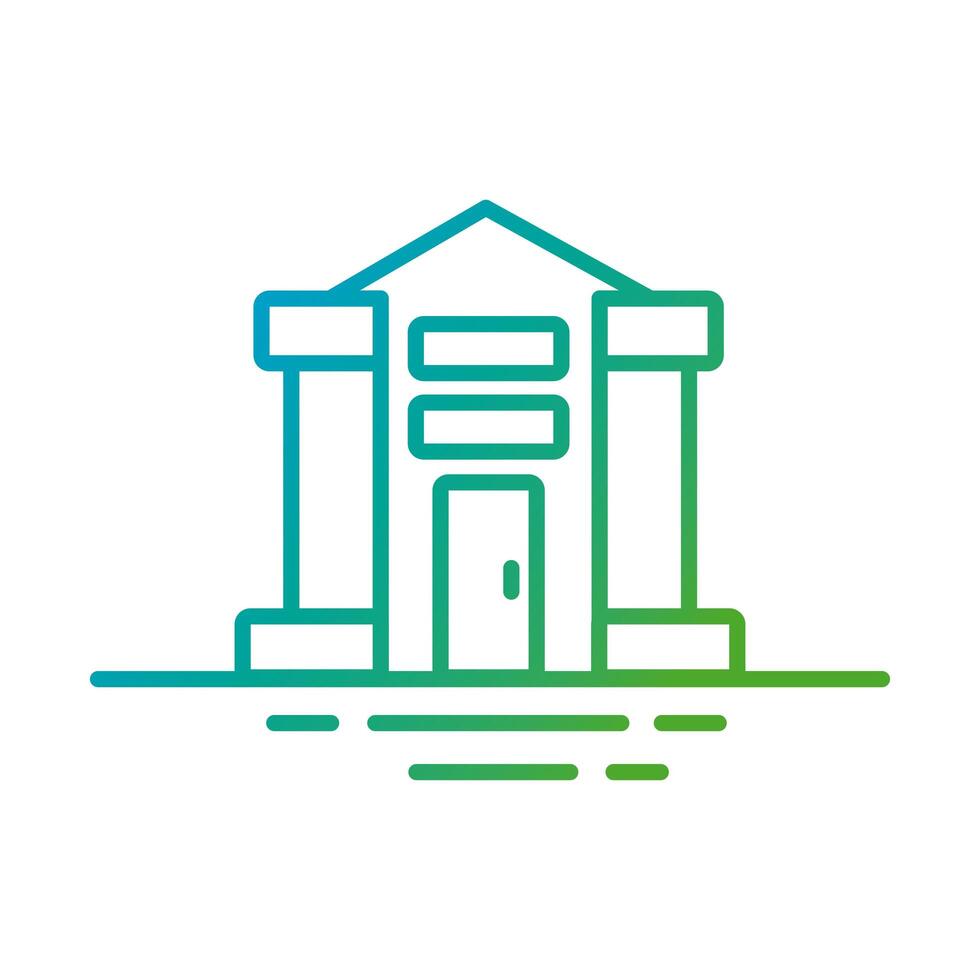 house front facade gradient style icon vector