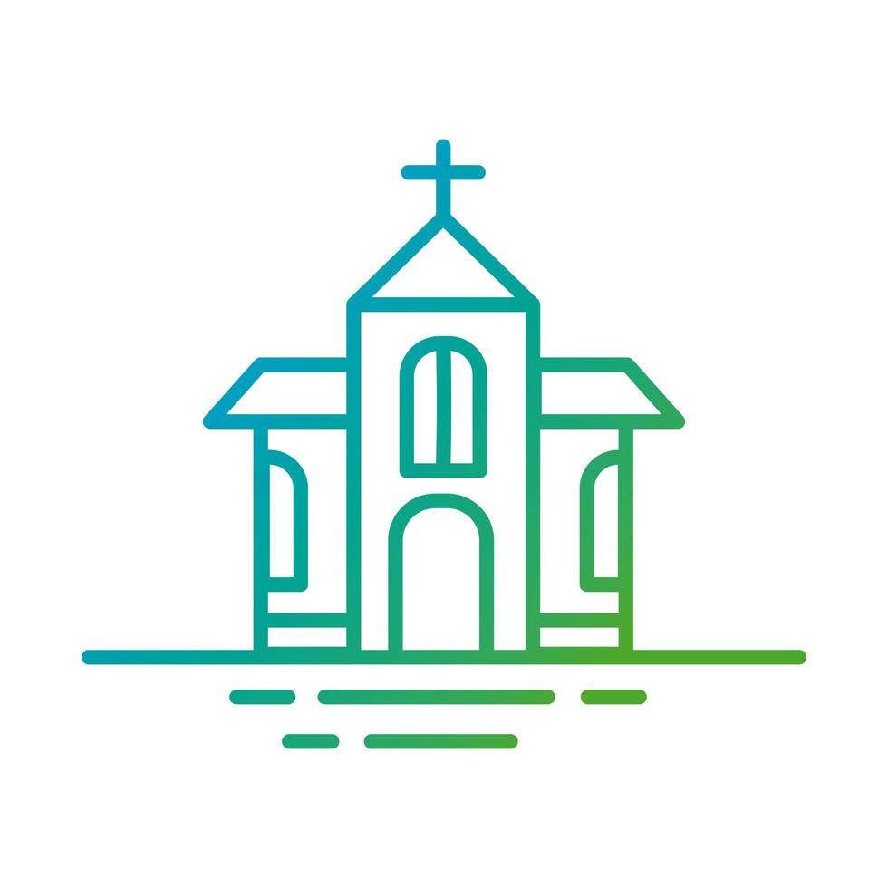 church building gradient style icon vector