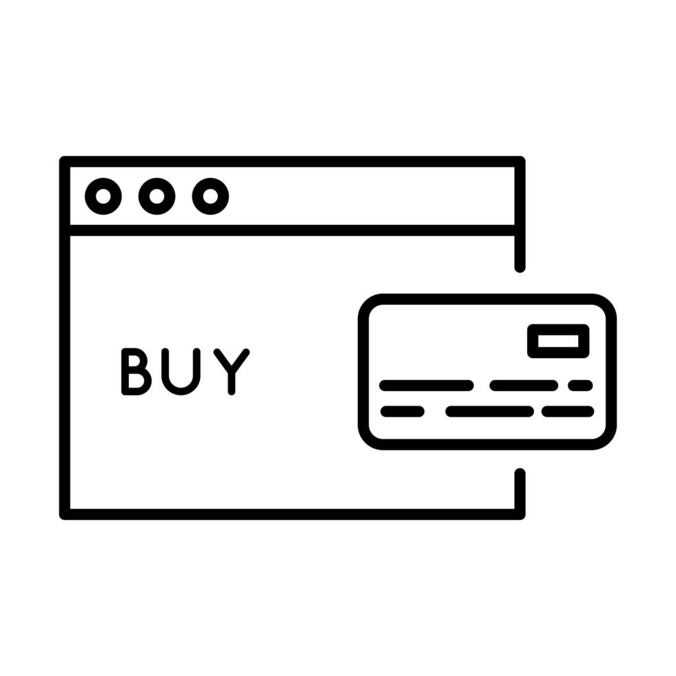 template with credit card payment online line style vector