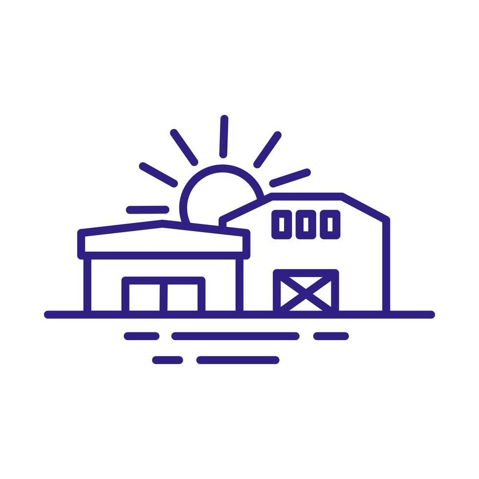warehouse building line style icon vector