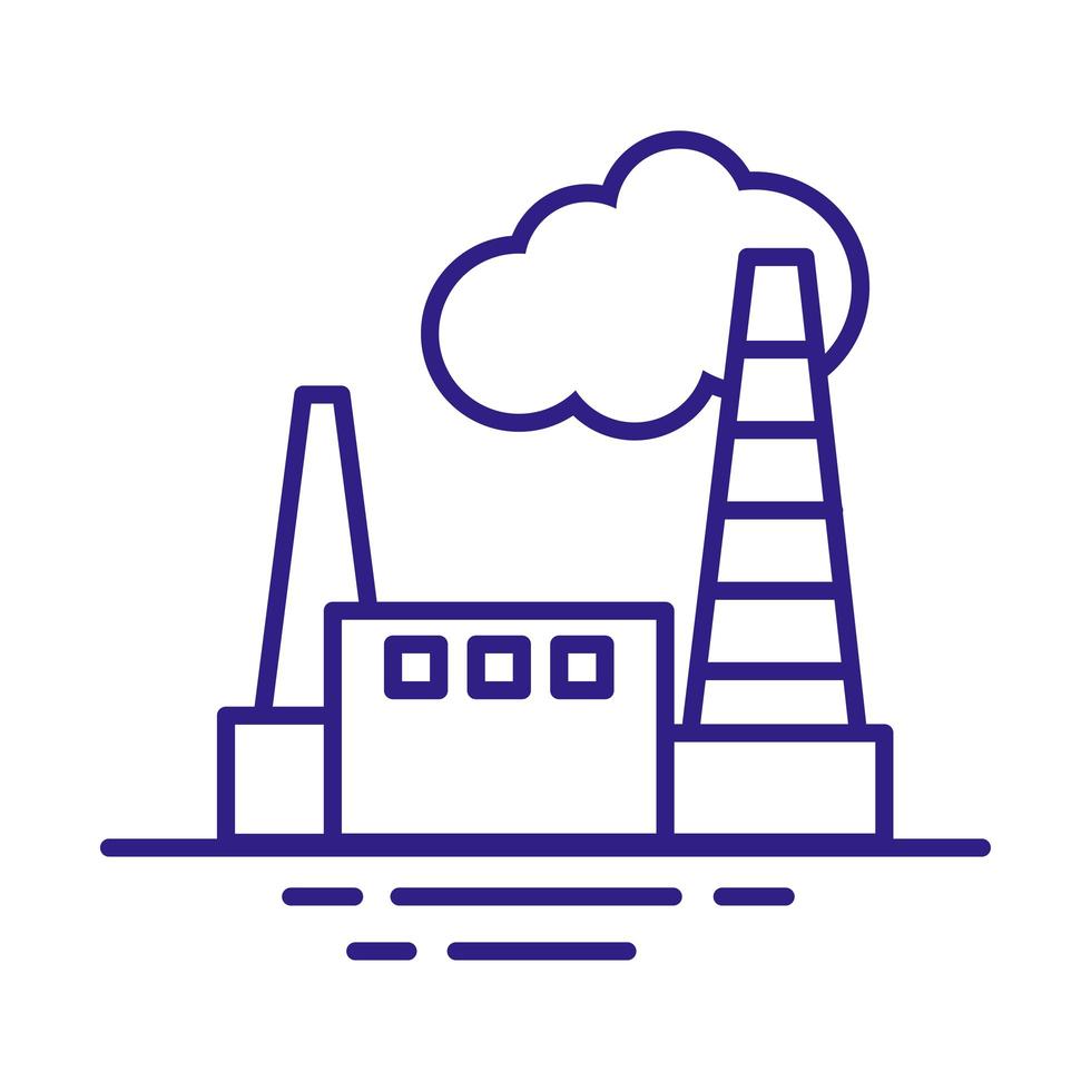 factory building line style icon vector