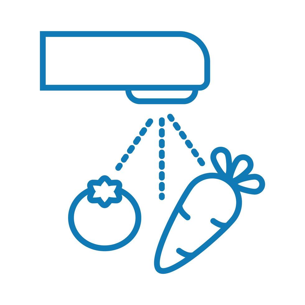 washing the vegetables line style icon vector
