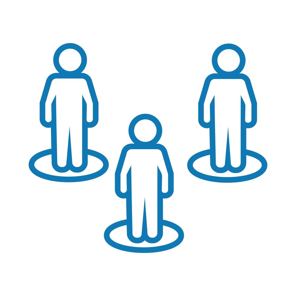 group humans avatars line style icon vector