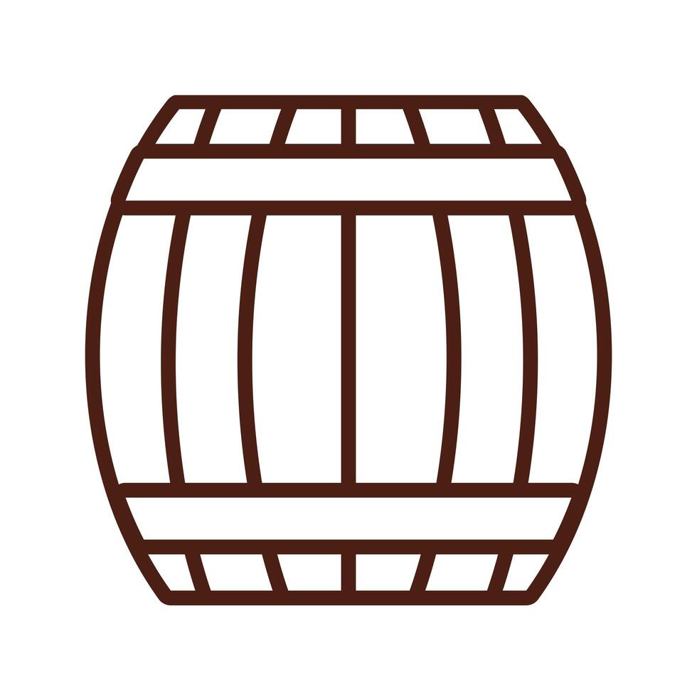 beer barrel drink international day line style vector