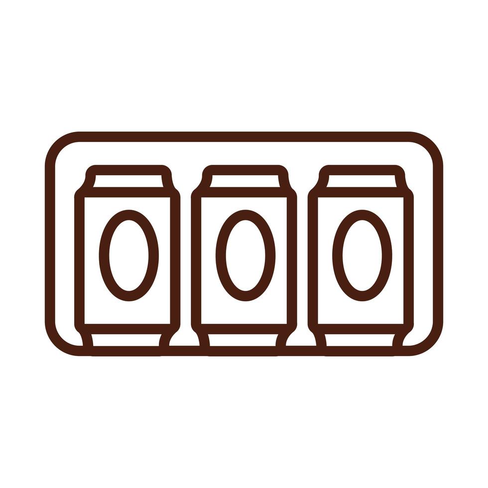 beer cans drink international day line style vector