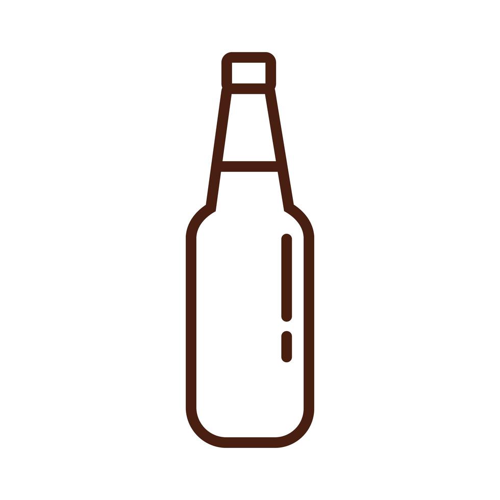 beer bottle drink international day line style vector