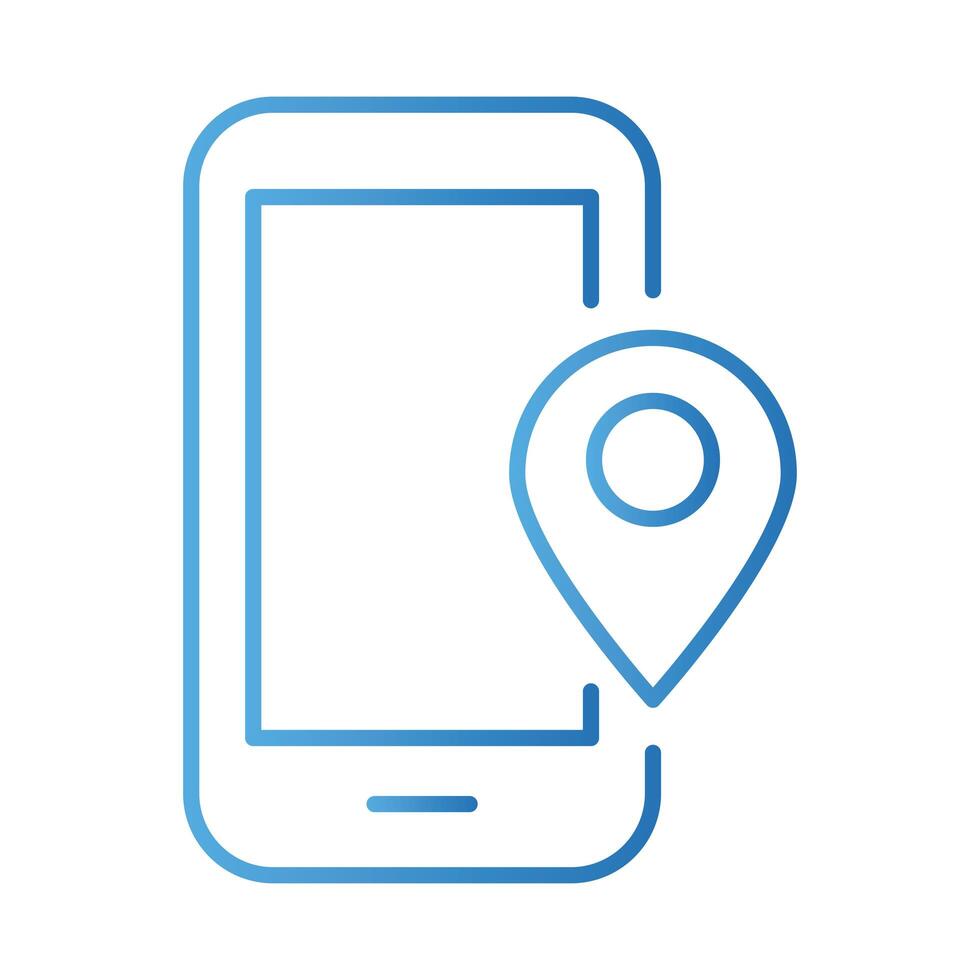 smartphone with pin location payments online gradient style vector