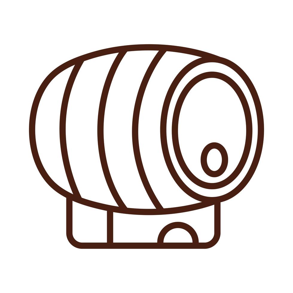 beer barrel drink international day line style vector