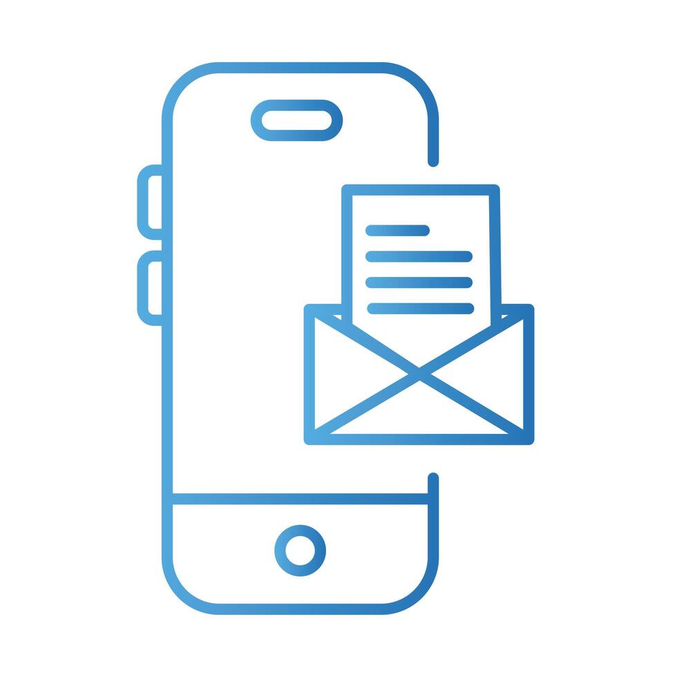 smartphone with envelope payments online gradient style vector