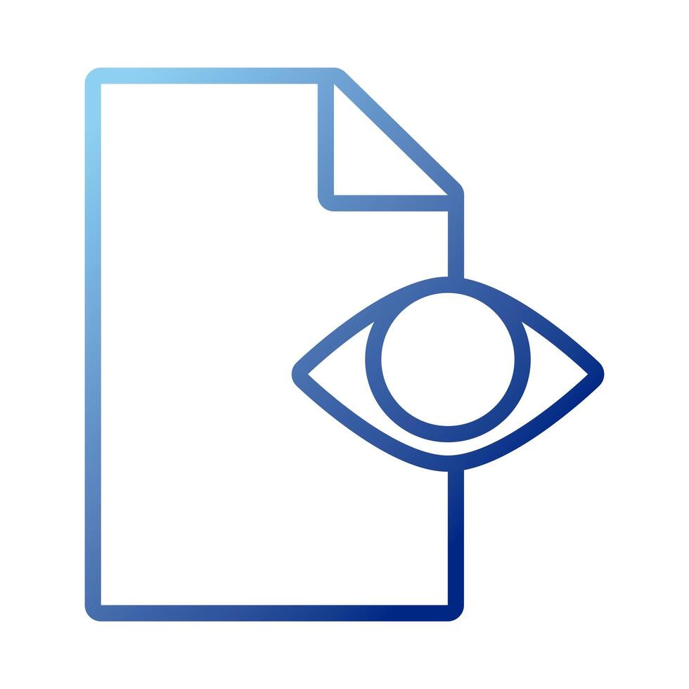 paper document with eye gradient style icon vector