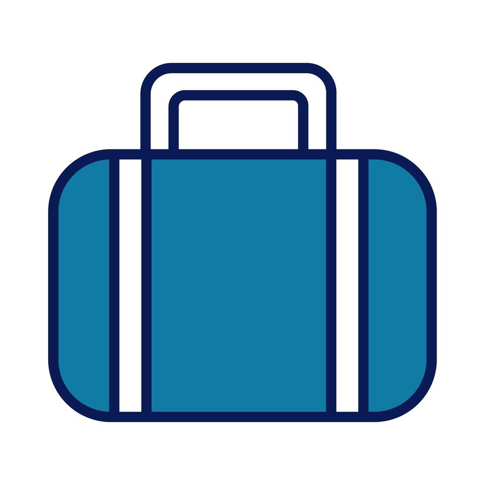 suitcase travel line and fill style icon vector