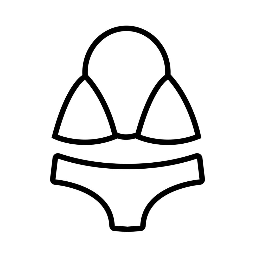 icono de estilo de línea de traje de baño femenino vector
