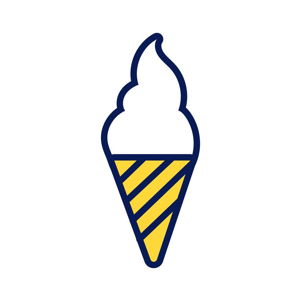 delicious ice cream line and fill style icon vector