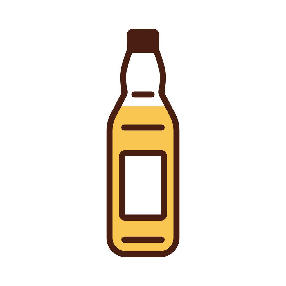 botella de cerveza bebida día internacional línea y estilo de relleno vector