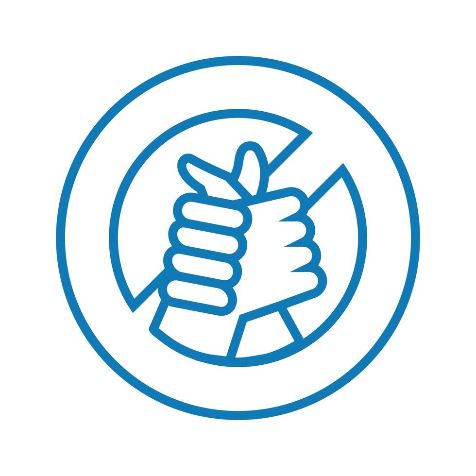 dont handshake contact line style icon vector