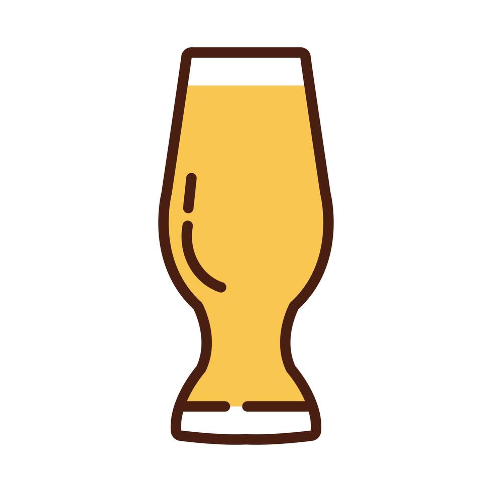 vaso de cerveza, bebida, día internacional, línea y estilo de relleno. vector