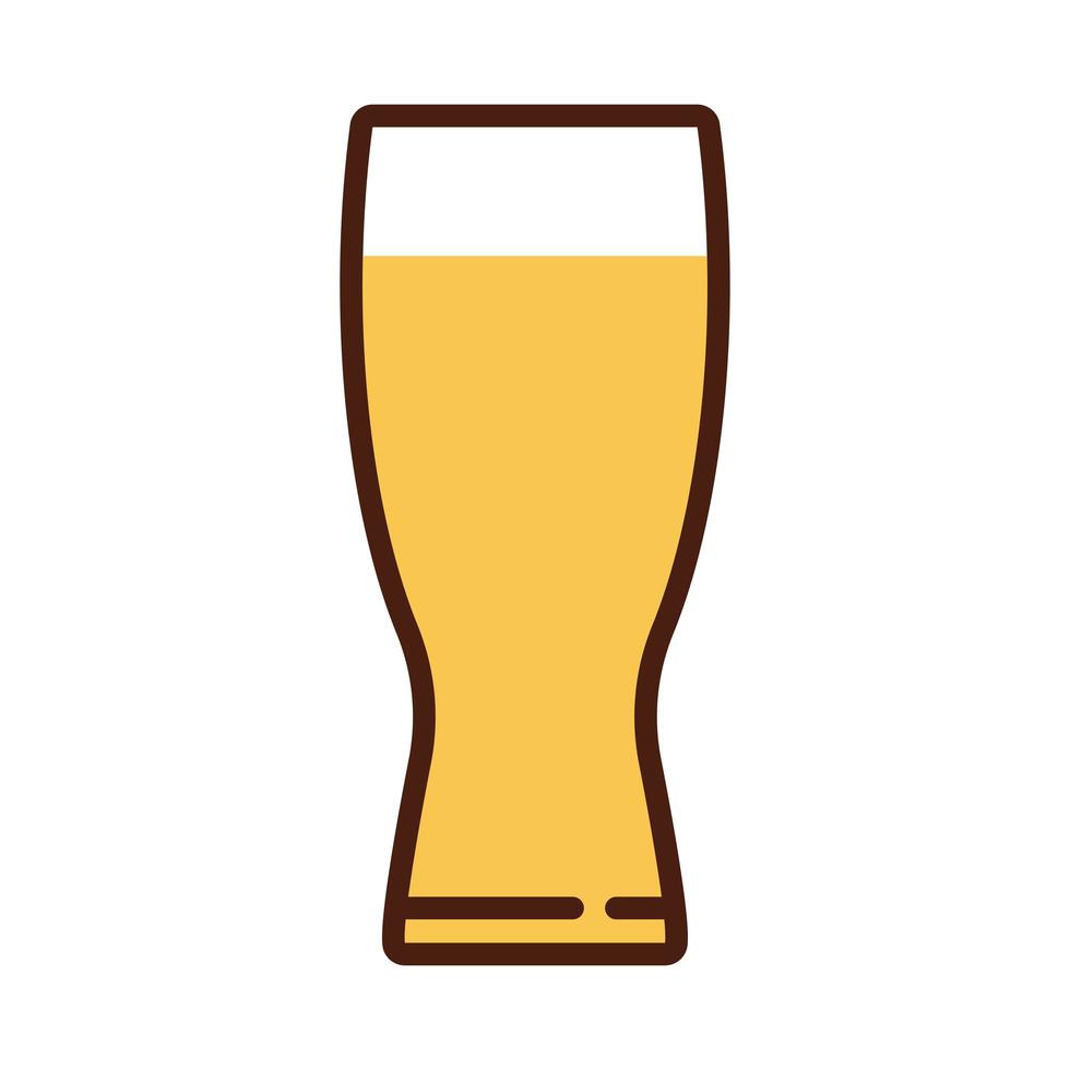 beer glass drink international day line and fill style vector