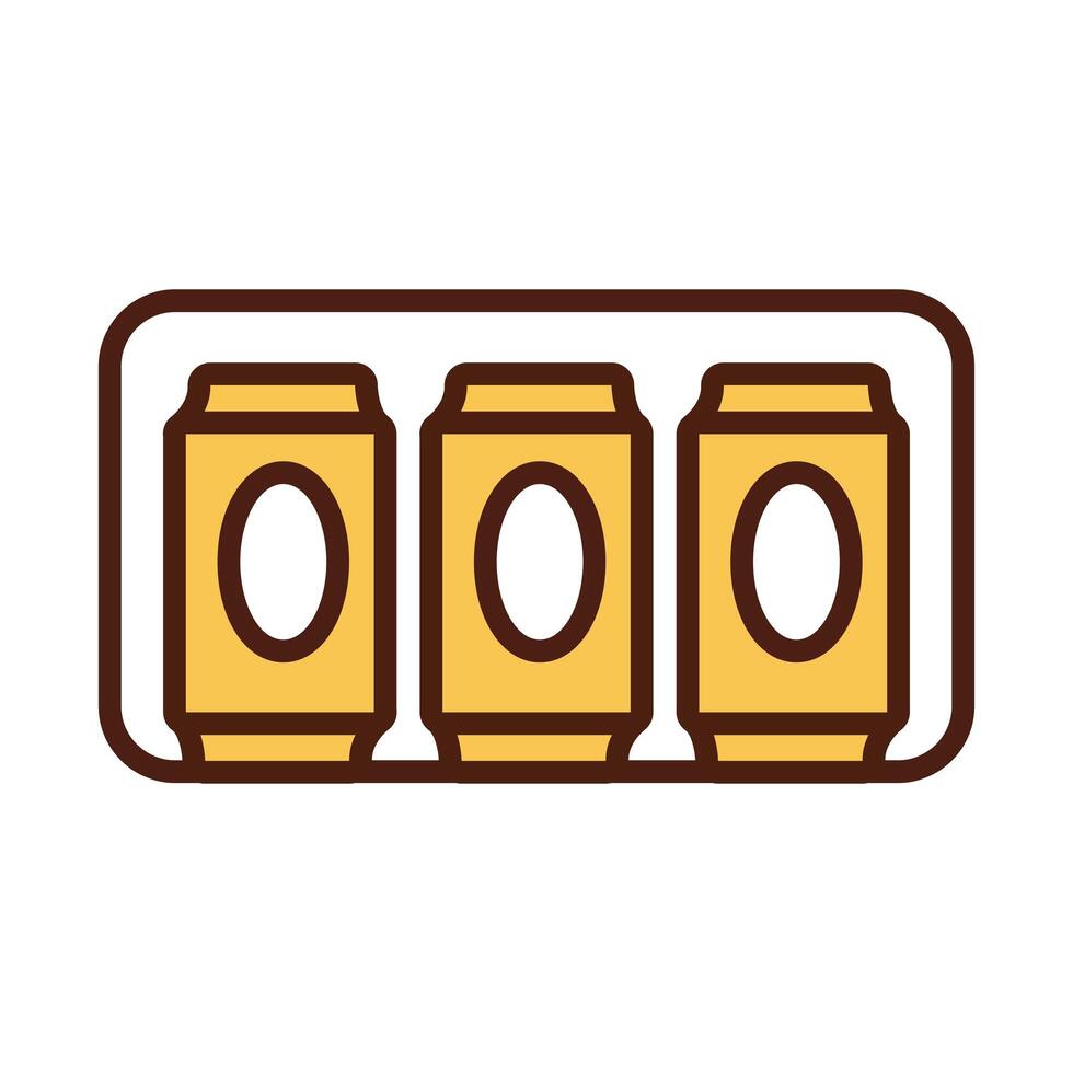 beer cans drink international day line and fill style vector