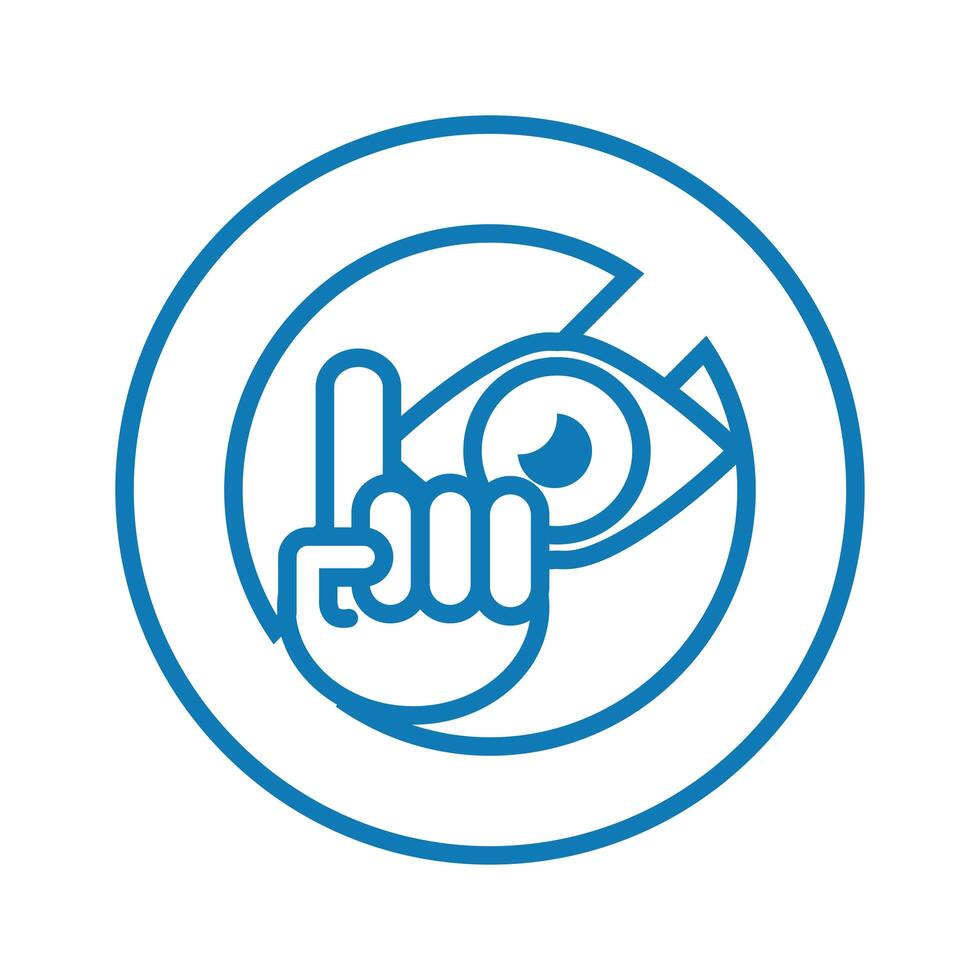 dont touch eyes line style icon vector