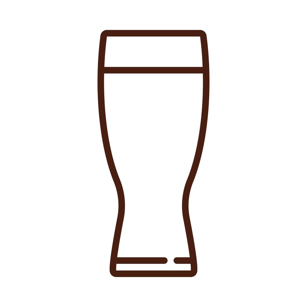 beer glass drink international day line style vector