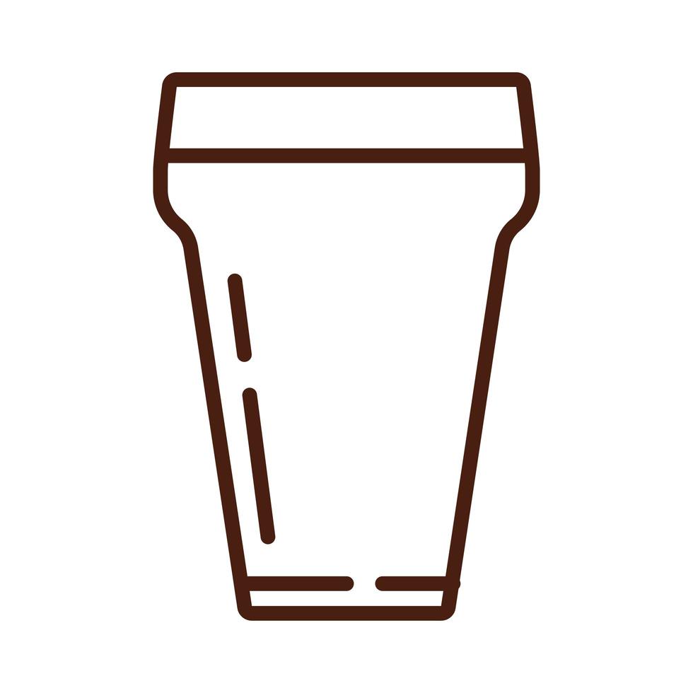 beer glass drink international day line style vector