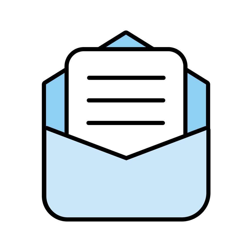 envelope mail line and fill style icon vector