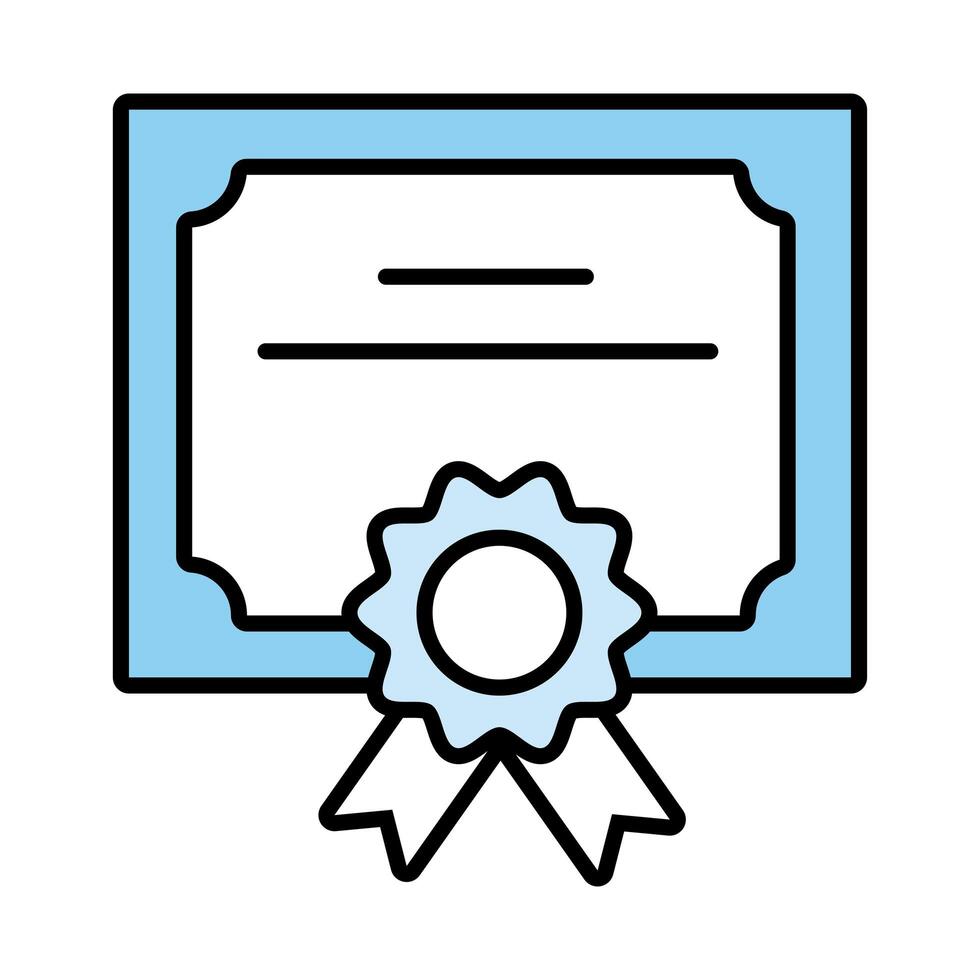 diploma graduation certificate line and fill style icon vector