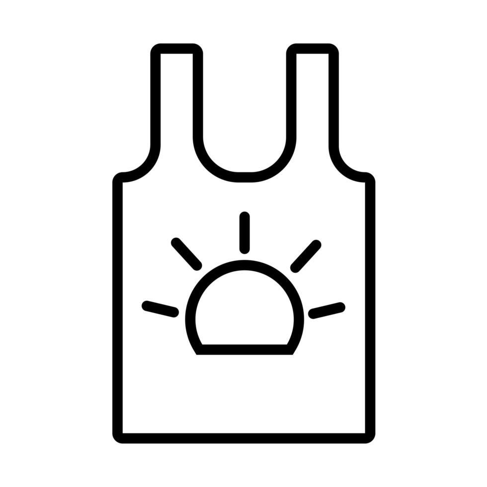 summer shirt line style icon vector