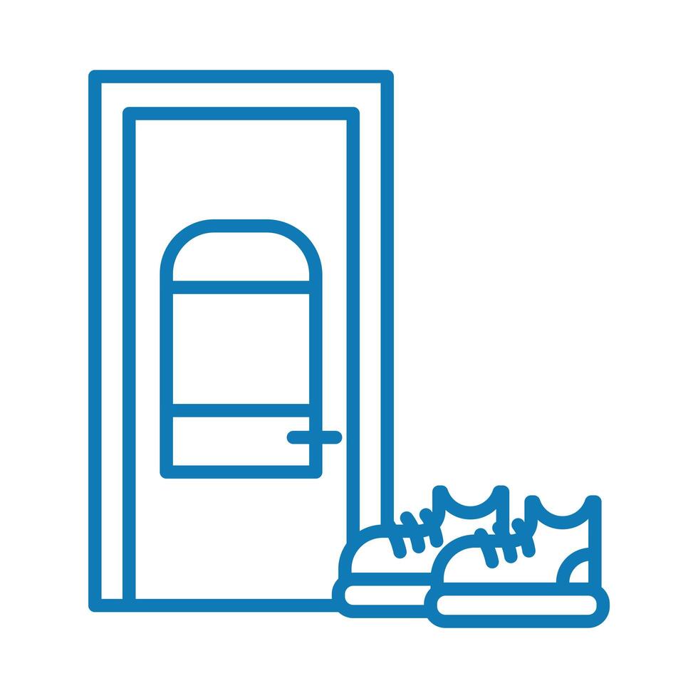 leave your shoes at the entrance line style icon vector