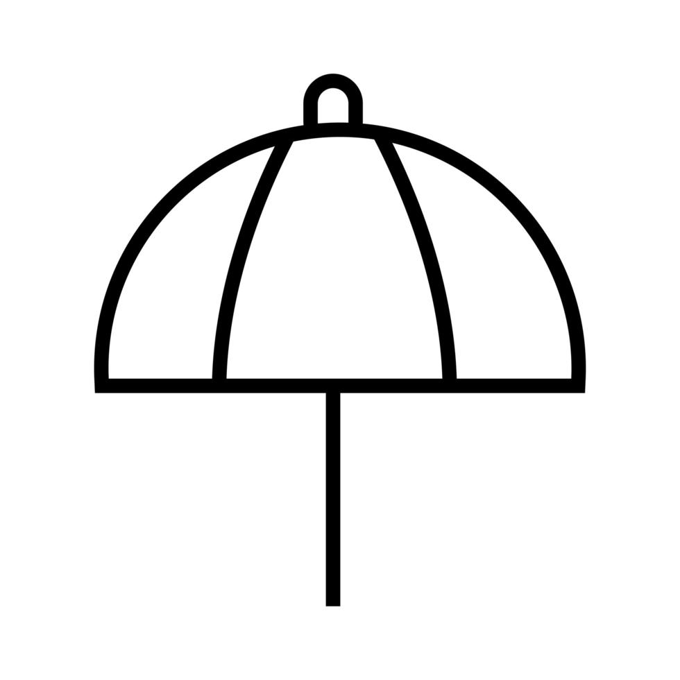 umbrella beach line style icon vector
