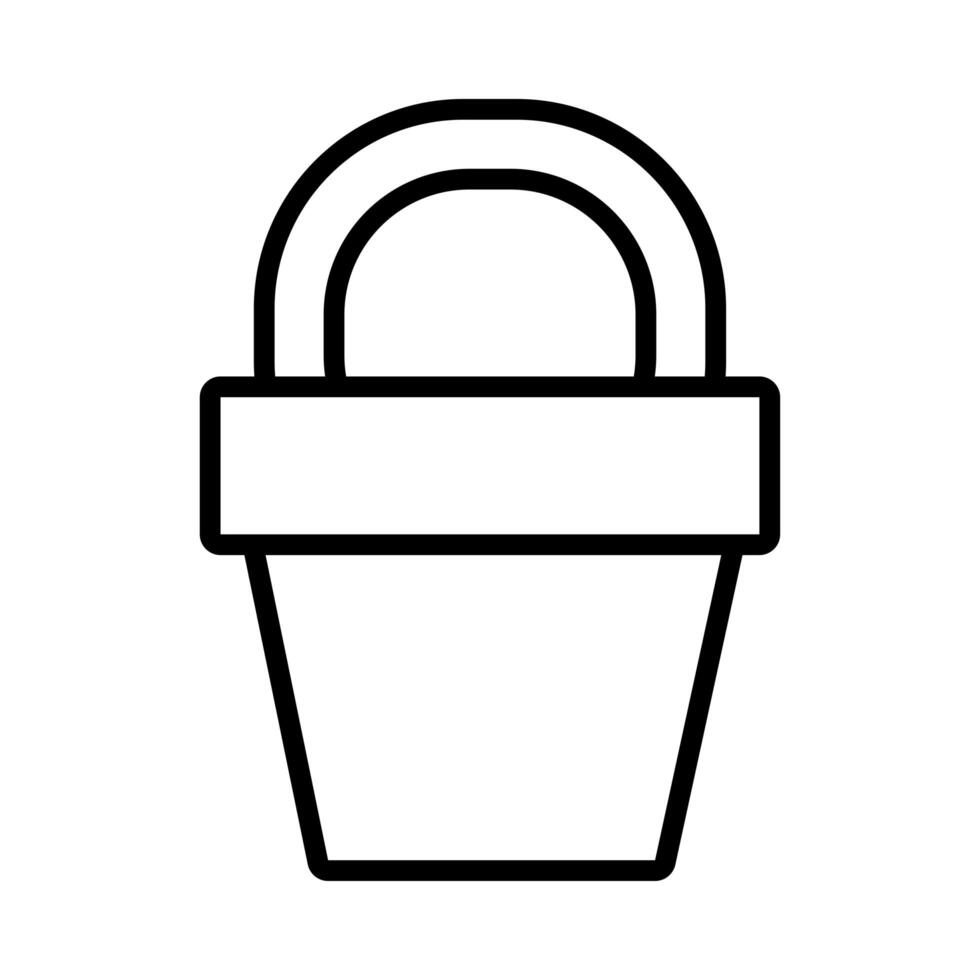 sand bucket line style icon vector