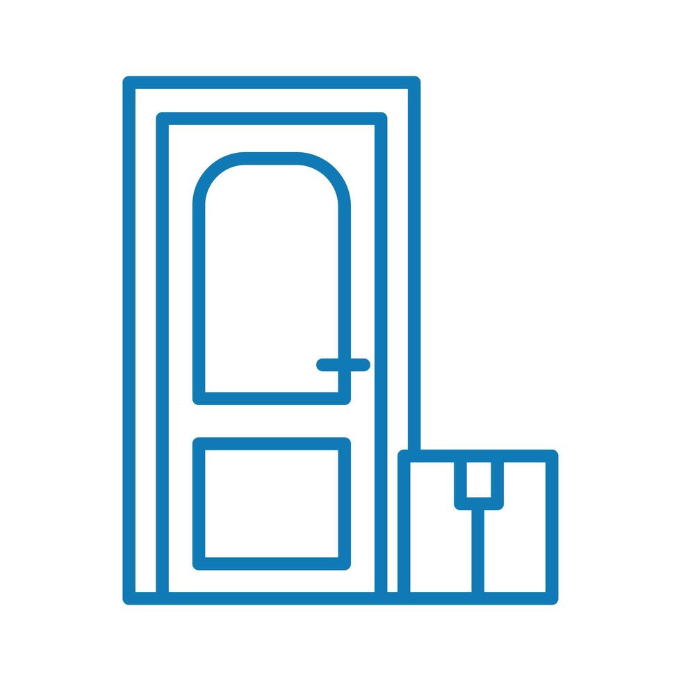 box carton in door line style icon vector