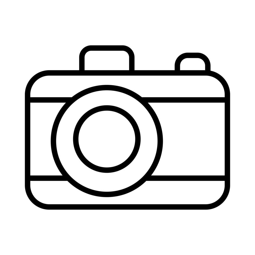 icono de estilo de línea de cámara fotográfica vector