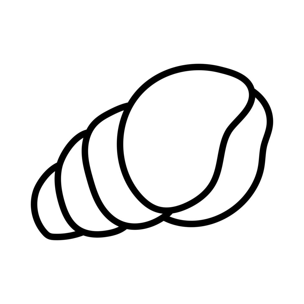 icono de estilo de línea de animal de mar de concha vector
