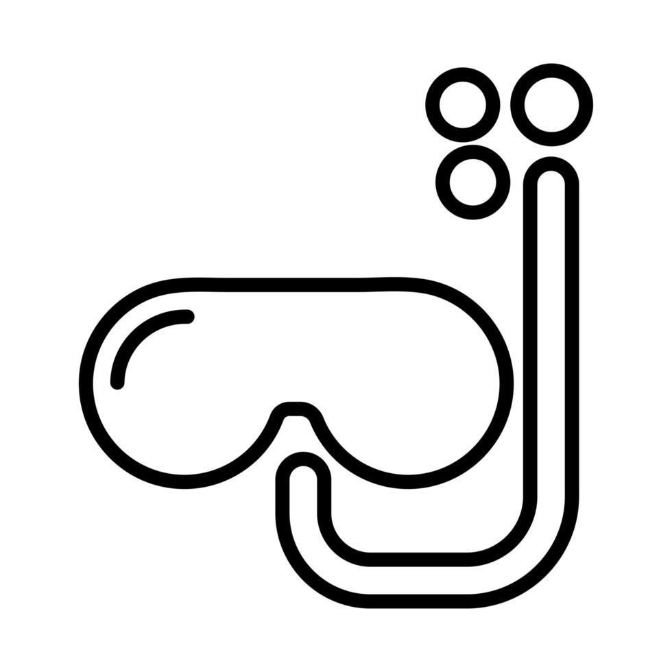 icono de estilo de línea de accesorios de snorkel vector